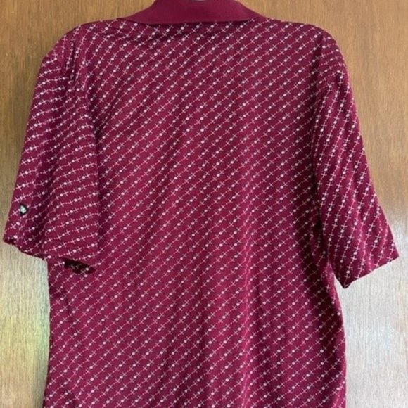 Wedge Golf & Beyond Men's Size Large Maroon Golf Print Short Sleeve Polo NWOT - Picture 2 of 2